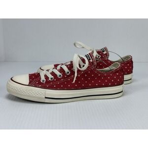 Converse Chuck Taylor All Star Low W 7 M 5  Red White Stars Skate Shoes Sneakers